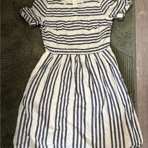 Striped Navy and White Dress